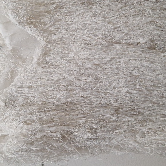 NWT ZARA WHITE FRINGED MINI DRESS WITH METALLIC THREAD - Picture 12 of 12